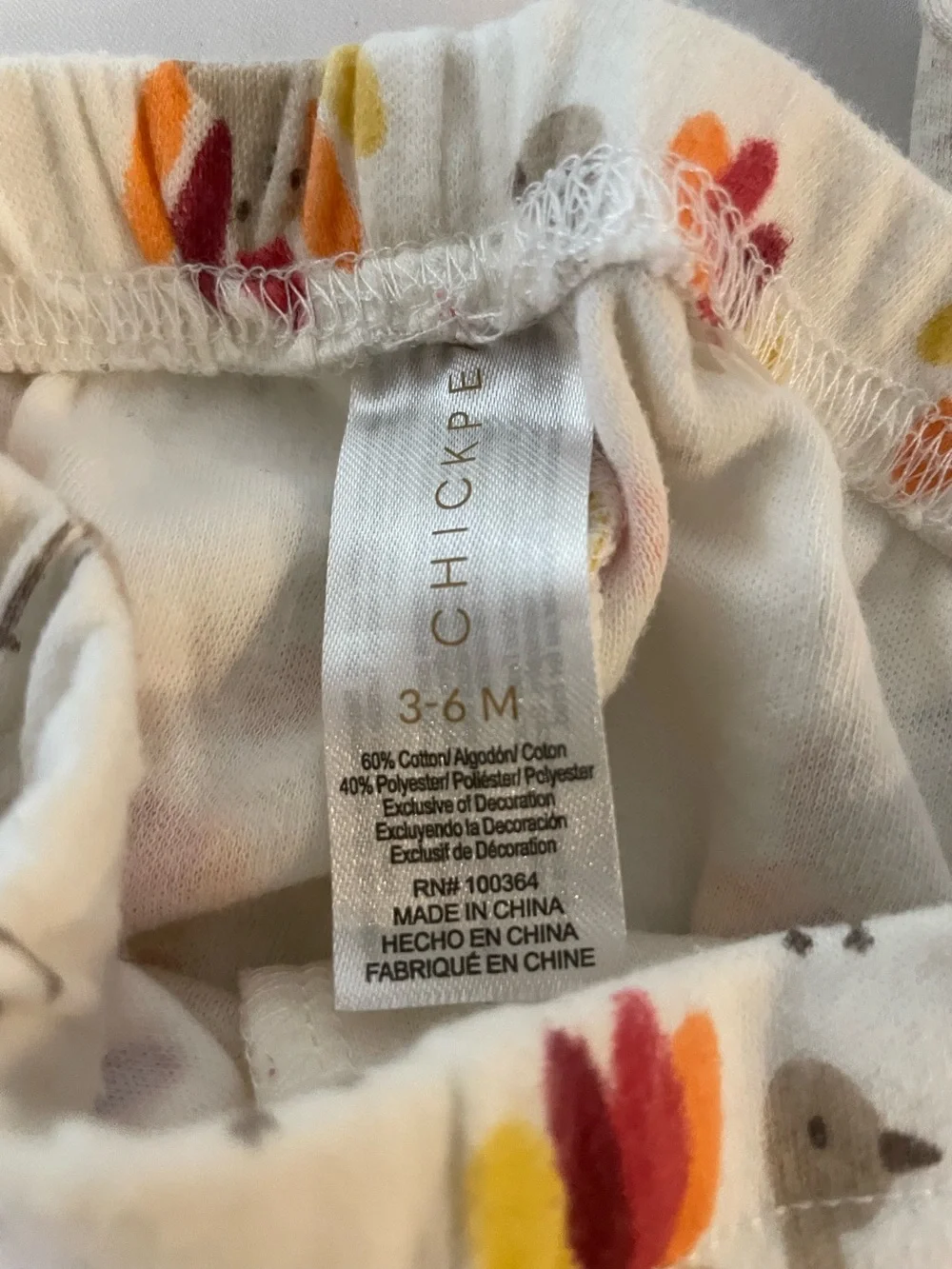 Chickpea My First Thanksgiving Baby Turkey Outfit 3-Piece Set 3-6M